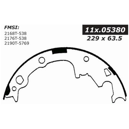Centric Parts Centric Brake Shoes, 111.05380 111.05380